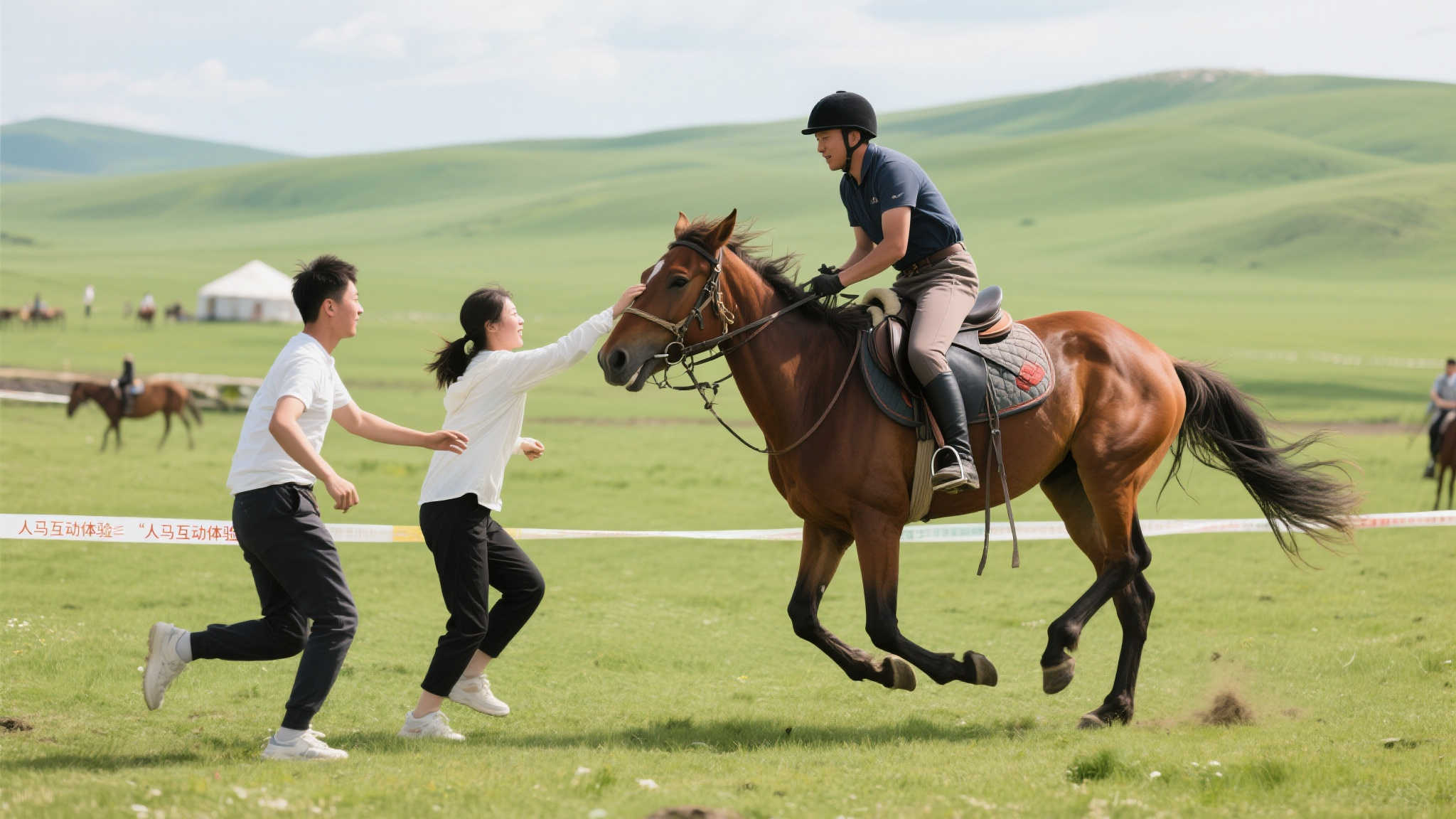 草原盛宴：百骏齐奔，人马共舞展速度与力量！